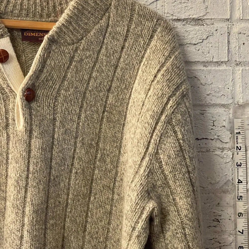 Vintage Dimension Mens Milford Half Button Wool Blend Sweater XL - Picture 2 of 9